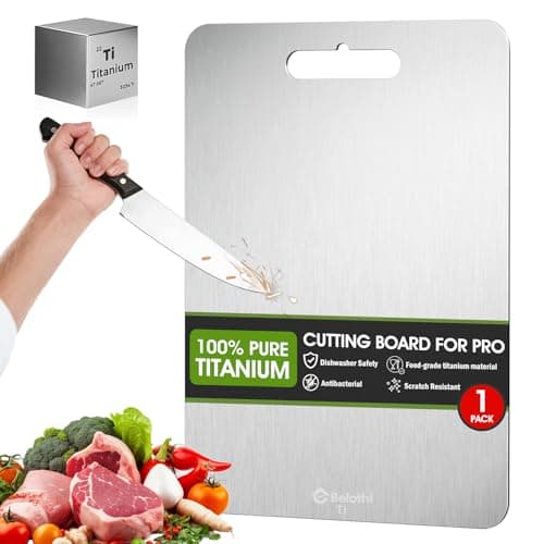 Titanium Cutting Board, 100% Pure Titanium Cutting Boards for Kitchen, Dishwasher Safe Chopping Board, Double Side Designed for Separating Raw Meat, Fruits and Vegetables,Odor Resistant(12"L x 9"W) - Image 1