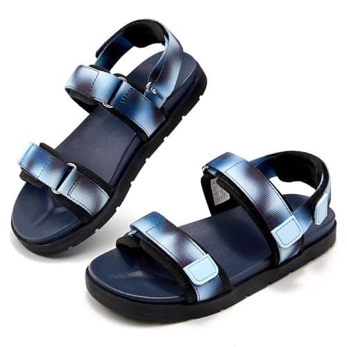 Stelle Toddler Girls Boys Sandals Open-Toe Summer Lightweight Outdoor Sandals with Adjustable Straps for Little Kid Big Kid(Blue Ombre,2ML) - Image 1