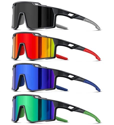 DioKiw 4pcs Polarized Sport Sunglasses for Men Cycling Driving Fishing UV Protection Lightweight Big Frame Mountain Bike Goggles - Image 1