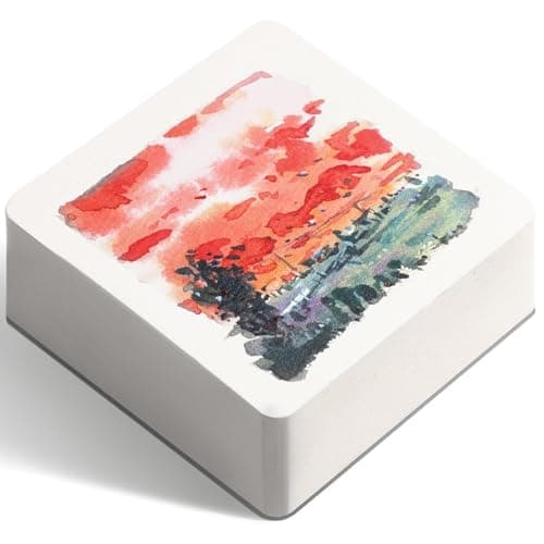FLUNBRATO Watercolor Sketchbook 80 Sheets,3.5 x 3.5 Inch,100% Cotton Mini Travel Watercolor Paper Pad,Cold Press 140LB 300GSM,Two-Edge Glue Binding Compact Painting Notebook Mixed Media for Painting - Image 1