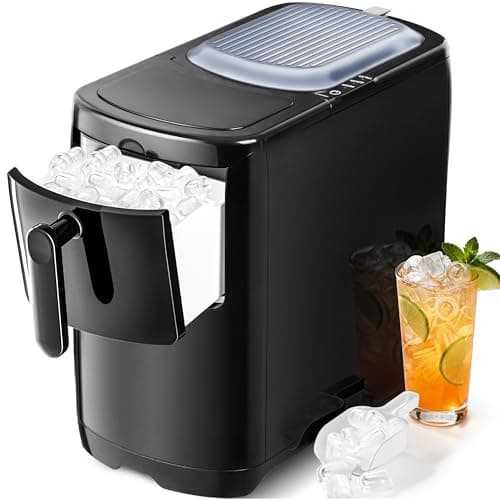 Antarctic Star Portable Countertop Ice Maker with Self-Cleaning, 18Lbs/24H, One-Touch Operation, Ice Scoop for Home, Kitchen, Office(Black) - Image 1
