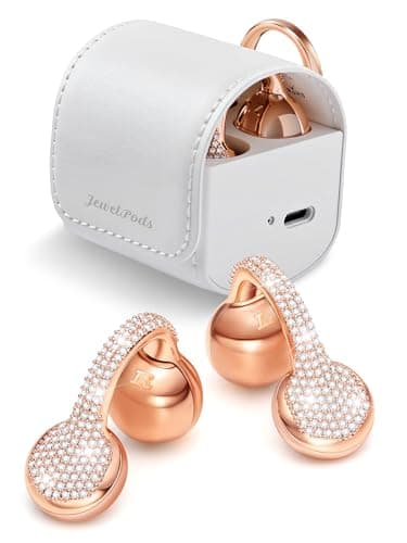 JewelPods C01Pro Open Ear Headphones, Luxury Jewelry Earbuds, Rose Gold
