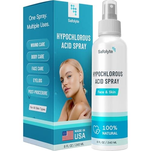 SAFOLYTE Hypochlorous Acid Spray for Face & Skin – HOCl Face Mist for Redness, Irritated, Acne & Sensitive Skin | Dermatologist Tested, Alcohol-Free, Fragrance-Free | Daily Soothing Toner, 8oz - Image 1