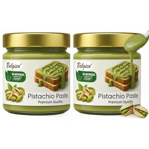Belgico Pistachio Cream Spread (30% Pistachio) – Sweetened Paste for Dubai Chocolate Bar Filling, Kataifi & Baking – Smooth Nut Butter for Lattes & Desserts – 14oz (pack of 2) - Image 1