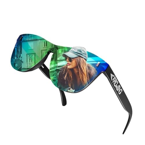 ROCKNIGHT HD Mirrored Green Shades Mens Sunglasses Polarized UV Protection Casual Couple Anti Glare Outdoor Sunglasses - Image 1