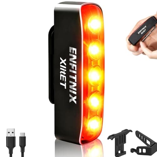 ENFITNIX XlitET Smart Rear Bike Light,Brake Sensing,Auto On/Off,50 Lumen Ultra Bright 6 Modes,USB-C Rechargeable LED Bicycle Tail Light,IPX5 Waterproof, Cycling Accessories Light for Night Riding. - Image 1