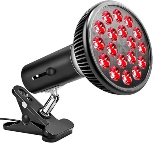 Red Light Therapy Bulb with Adjustable Socket Clamp, 18 LEDs Red Light Therapy with Lamp Holder for Body and Face with 660nm Red and 850nm Infrared Light Therapy Device for Skin Care Pain Relief - Image 1