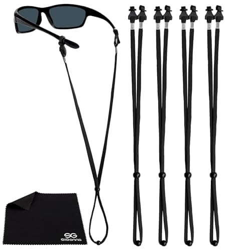 SIGONNA Eye Glasses String Holder Straps - Sports Sunglasses Strap for Men Women - Eyeglass Holders Around Neck - Glasses Retainer Cord Chains Lanyards - 4 Cords (Black) - Image 1