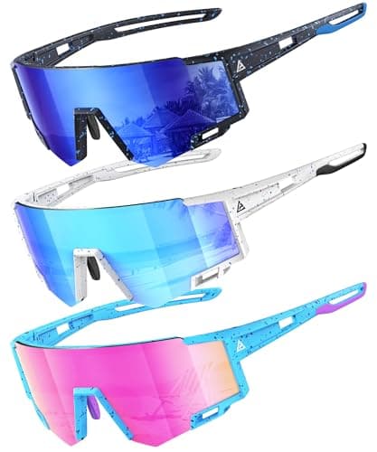 NSSIW Kids-Sunglasses Sports Sun Glasses: Youth Baseball Sunglasses Shades for Boys Girls UV400 Cycling 3 Pack Age 6-16 - Image 1