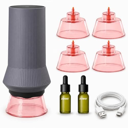 ZDEER Cupping Set, Electric Cupping Kit for Massage Therapy, Lymphatic Drainage Massager with Heat, 6 Levels for Muscle Relaxation, 5 Cups + 2 * 10ml Essential Oil - Image 1