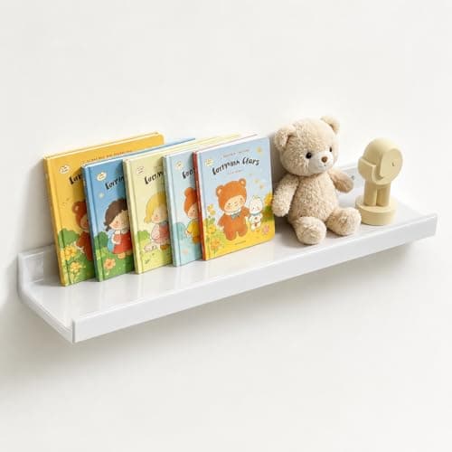 TTSZNB Floating Wall Shelf, 1-Pack White Decorative Storage Wall Ledge, Wall Mounted Picture Ledge Shelf for Bedroom, Living Room, Bathroom, Kitchen - Image 1