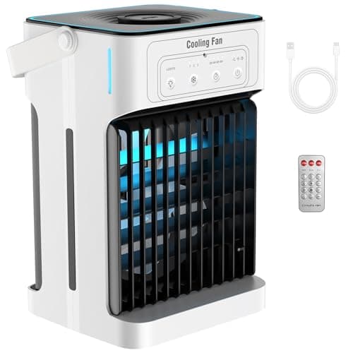 Portable Air Conditioner, Upgraded Motor Evaporative Air Cooler with Remote, 3 Speeds & 3 Mist, 7 Color Night Light Cooling Fan with 2-8H Timer, 1100ML Personal AC Unit for Bedroom Office - Image 1