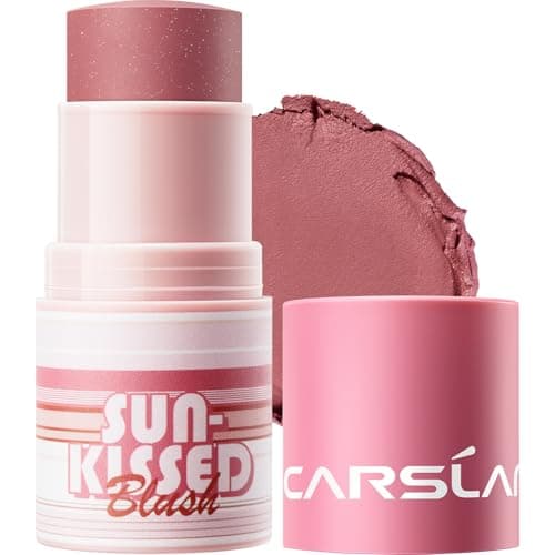 CARSLAN Sun Kissed Blush & Bronzer Stick for Cheeks Lips & Eyes, Long-Lasting Matte Cream Makeup Blush Stick, Blendable & Vegan, Natural Glow for All Skin Tones, Shade 03 Night, 0.21 oz