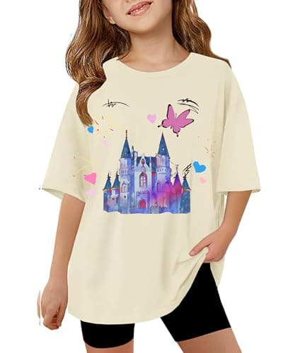 Magic Kingdom Shirts for Girls Oversized Magical Castle Birthday T-Shirt Kids Cute Holiday Family Vacation Trip Tee Apricot - Image 1