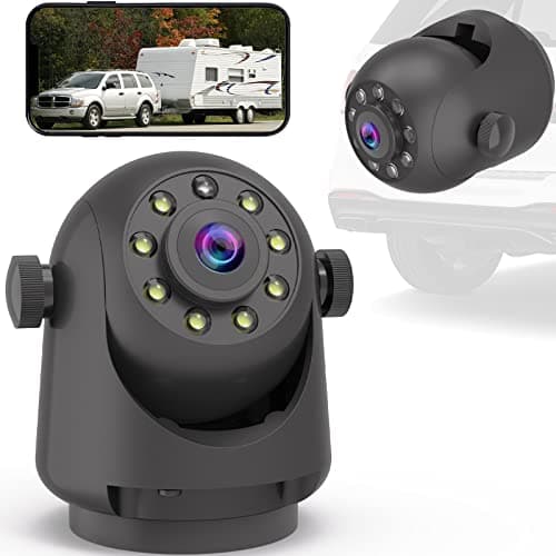YEOIZO Wireless Magnetic Backup Camera for Trailers/RV/Camper - WiFi Rechargeable HD Night Vision, No Wiring/Drilling, Easy Hitch Alignment, Compatible with iPhone/Android/iPad (Gooseneck/Fifth Wheel) - Image 1