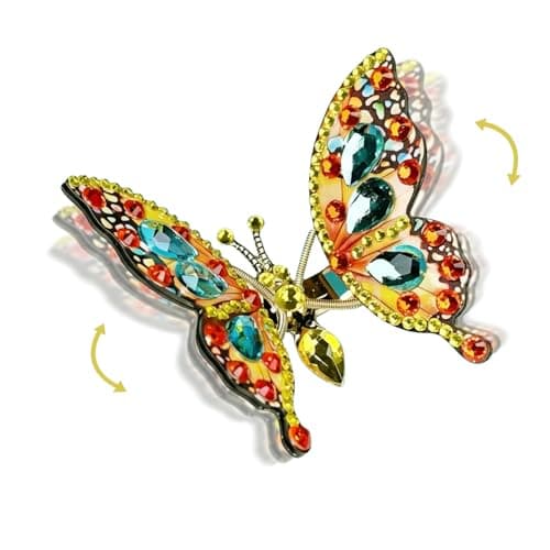 Giguer Dancing Butterfly Clip, Handmade, Moving Wings, Laser Iridescent - Image 1