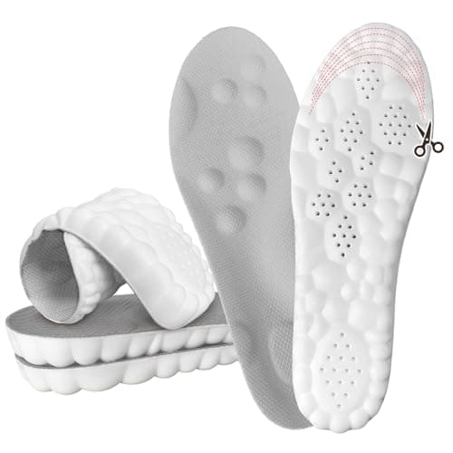 Steppers Insoles for Men & Women, 2026 New 4D Memory Foam Cloud Footstr Insoles, Comfortable & Breathable Massage Shoe Inserts with Arch Support for Foot Pain & Fatigue (Gray, US M 4-7/W 4.5-8.5) - Image 1