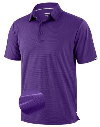 G Gradual Golf Shirts for Men Short Sleeve Dry Fit Moisture Wicking Lightweight Performance Active Sport Summer Collared Mens Polo Shirts(Purple,Medium) - Image 1