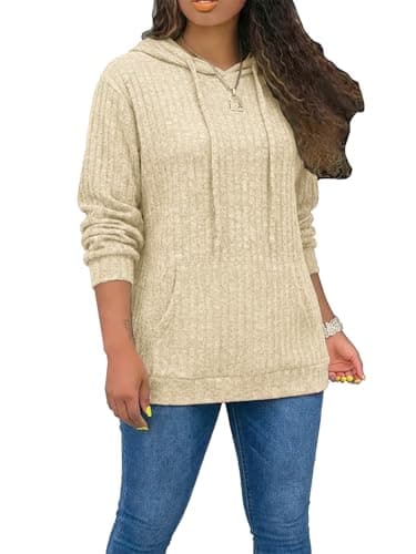 STOLKISS Long Sleeve Sweatshirts for Women Plus Size Hoodies Lightweight Pullover Tops Fall Shirts Color Block with Pockets - Image 1
