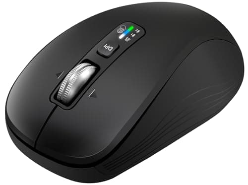 Wireless Bluetooth Mouse, 3-Device Multi-Mode (USB + 2 Bluetooth), 4-Way Metal Scroll Wheel, Adjustable DPI, Silent Click, Long Battery Life, Ergonomic Mouse for Laptop, PC, Mac, iPad (Dark Black, 7) - Image 1