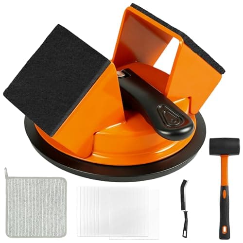 Floor Gap Fixer Tool Kit with Rubber Mallet, Dual 45° Striking Tool for Laminate & Vinyl Plank Flooring, Heavy Duty Suction Cup Set with 8 Sticky Pads & Gap Cleaning Brush - Image 1