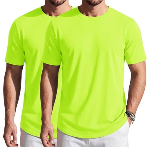 Cotrasen Mens 2 Pack Hipster Hip Hop Longline T-Shirts Short Sleeve Casual Crewneck Tees UPF 80+ Mens Curved Hem T Shirt - Image 1