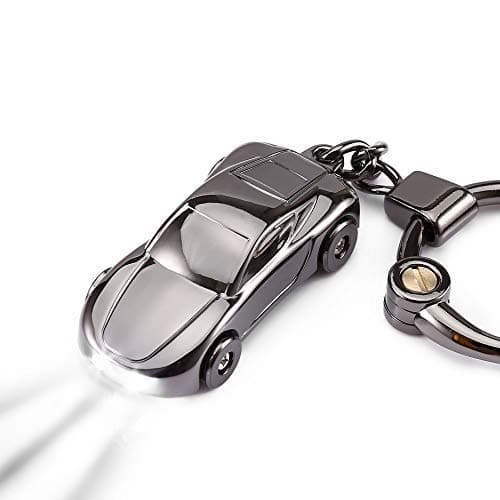 SOMGEM Creative Key Chain Car Keychain Flashlight with 2 Modes LED Lights 2 in 1 Accessories Ring for Office Backpack Purse Charm,Great Gift for Men or Women - Image 1