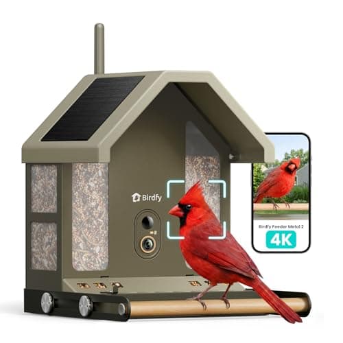 Birdfy Smart Bird Feeder with Camera, 4K UHD Video, Dual-Band 2.4/5GHz Wi-Fi, Solar Powered, AI Identification Lifetime Free, Bird Watching Gift for Bird Lovers - Image 1