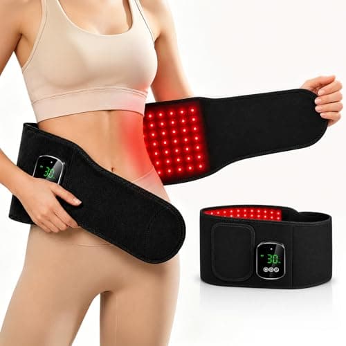 Miula 3-in-1 Cordless Red Light Therapy Belt for Back Abdomen, 660nm & 850nm Wavelengths with Heat & Vibration Massage,5000mAh Rechargeable Waist Wrap for Belt Discomfort Relief, Gift for parents - Image 1