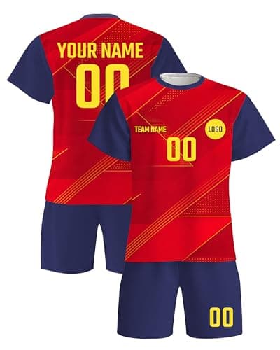 Custom Soccer Jersey with Name Number for Kids Adults, Personalized Football Shirt Pajamas Loungewear Set, Breathable Fan Uniform for 2026 Gameday Tournament, Camisa de Futbol para Hombres Kids. (ES) - Image 1