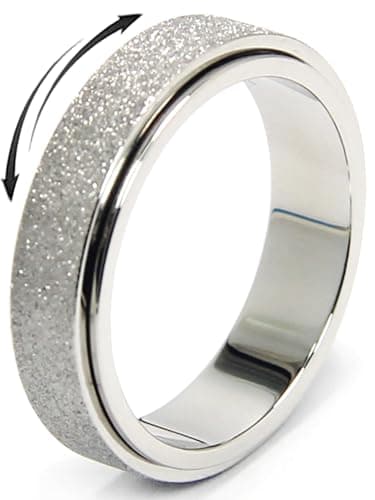 MHWTTY Fidget Spinner Ring Anxiety Ring for Women Stainless Steel Fidget Spinner Ring for Women Men Adults - Image 1