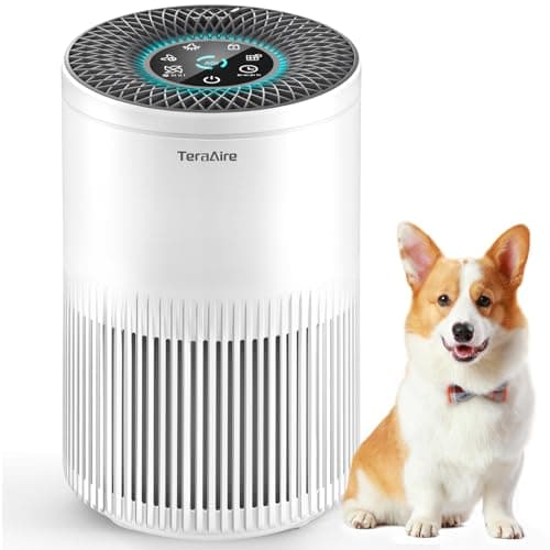 Air Purifiers for Home, Air Purifier with PM 2.5 Air Quality Monitor Cover Up to 1235 Ft², H13 True HEPA Air Filter with 5 mode Light, Sleep Mode, Timer, Fragrance Sponge for Smoke, Odor, Dander - Image 1