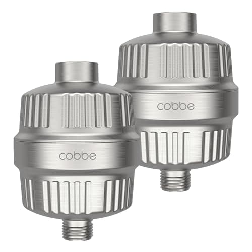 Cobbe HD HEAVY DUTY High Output Shower Filter 2 Pack – 99% REMOVAL Shower Head Filter for Hard Water, Heavy Metals, Chlorine and Harmful Substance, Improve your skin and hair, Brushed Nickel - Image 1
