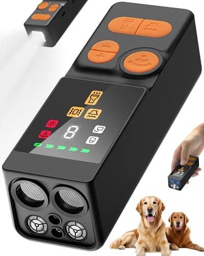 4X Ultrasonic Dog Bark Deterrent Devices, Anti Barking Device for Dogs with 10 Modes, 45FT Range, Rechargeable & Safe Bark Control for Indoor/Outdoor Use (Black+Orange) - Image 1