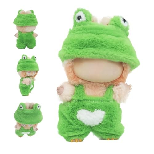 HiOKOU Clothes for labubu 17cm Accessories Suit Cute Clothes for Doll Dress up Animal Style Outfits (NO Doll)(Frog) - Image 1