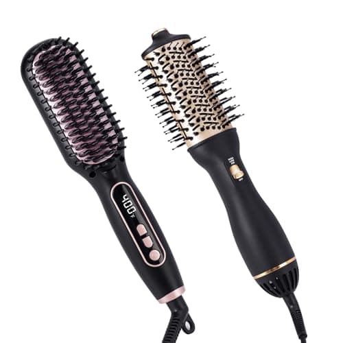 Hupifaz Hair Dryer Brush & Straightening Brush Set, Ionic Styler and Heated Hair Tool, Blow Dryer Brush and Hot Air Straightener for Effortless Styling, Frizz-Free Volume - Image 1