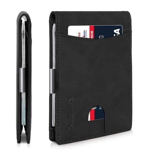 RUNBOX Wallet for Men RFID Blocking 11 Card Holder Minimalist Small Leather Bifold Men's Front Pocket Wallet Gift Box - Image 1