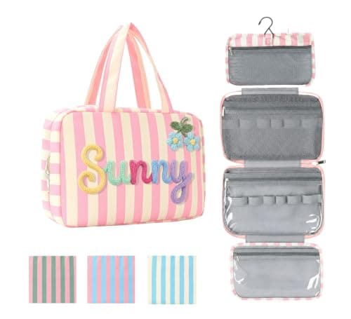 VKPOYNRO Personalized Expandable Toiletry Bag â Custom Name Travel Organizer with Hanging Hook, Foldable Dopp Kit for Business Trips & Weekend Getaways - Image 1