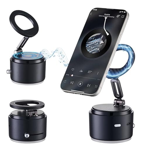 Car Phone Holder for Magsafe with Wireless Bluetooth Speaker, Cell Phone Stand HD Surround Sound Perfect for Home and Outdoors with Bluetooths Speakers for Desk Compatible with iPhone/Samsung Galaxy - Image 1