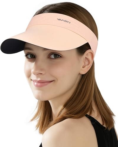 YANIKY Sun Visor Hat for Women,UPF50+ Seamless Sun Hats Men Women Lightweight Sports Cap Stretchy Ponytail Hat for Outdoor Pink