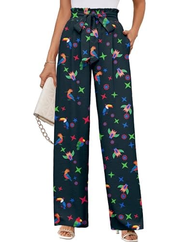 KORSIS Wide Leg Women's Lounge Pants Lightweight High Waisted Flowy Work Elastic Casual Outfits Trousers with Pockets (S-2XL) - Image 1