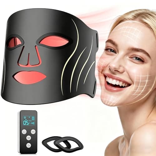 Avvnee Red Light Therapy for Face, 4 Modes with 850nm Infrared, Red, Blue & Amber LED Light Therapy Mask, 3000mAh Rechargeable Remote, 240 LED Beads, Timing Function, At-Home Skincare - Image 1