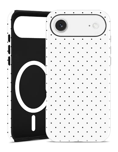 Aitipy Magnetic Polka Dot Phone Case for iPhone 14 Pro Max, Compatible with MagSafe, Cute White Polka Dots Aesthetic Soft TPU and Hard PC Shockproof Protective Phone Cover for Women Girls-Shiny - Image 1