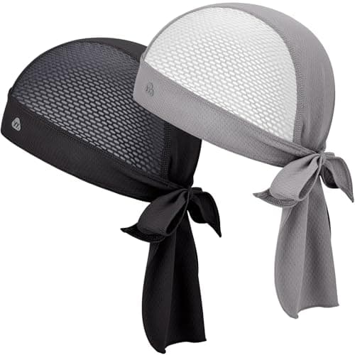 YANIKY Bandana Skull Cap with Neck Flap,Value Set Helmet Liner for Motorcycle Cycling Construction, Cooling Breathable Do Rag - Image 1
