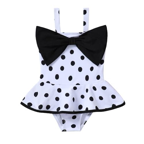 YWFSHOP Baby Girl Swimsuit Infant Toddler One Piece Color Block Ruffle Bow Tankini Bathing Suit Summer Beach Swimwear - Image 1