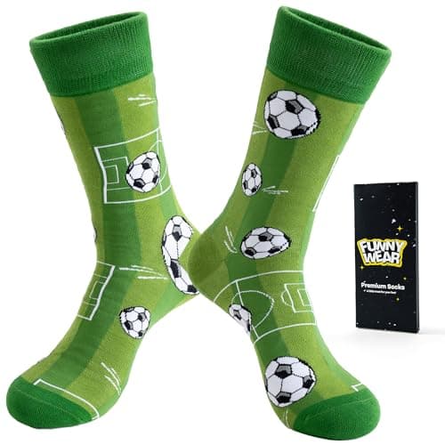 BISOUSOX Mens Funny Soccer Socks, Novelty Cool Soccer Gifts for Men, Dad, Husband, Soccer Lovers & Fans, World Cup - Image 1