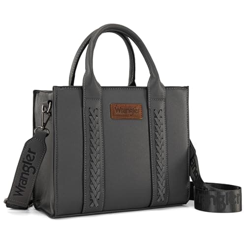 Wrangler Purses for Women Tote Bag Satchel Shoulder Top Handle Handbags Leather Medium Designer Cute Bags for Gift Travel Work Ladies WG70-8120DGY - Image 1