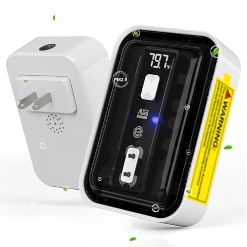 Plug-In Air Ionizers & Ionic Air Purifier,Negative Ion Generator, with Temperature Display,Ozone Free Filterless Odor Eliminator, Pet & Litter Box Deodorizer, Quiet Bedroom/Kitchen/Bathroom Freshener - Image 1