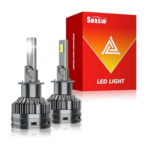 Suksio H1 LED Bulbs 60000LM Pure White 6000K Plug & Play IP68 Waterproof Fog Light, Pack of 2 - Image 1