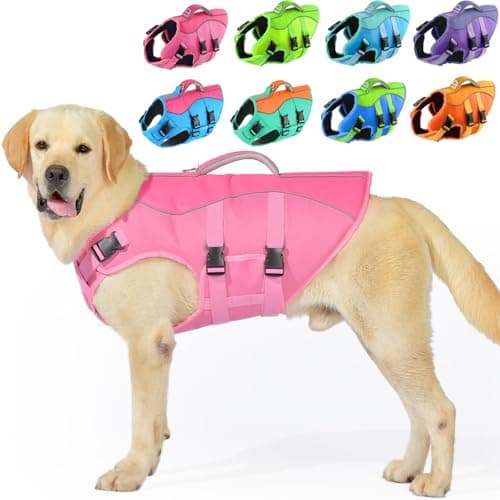 PETDSH Dog Life Jacket Small, High Flotation Dog Life Vest for Swimming Boating, Reflective Puppy Lifejacket with Superior Buoyancy and Rescue Handle, Adjustable Safety Dogs Floating Vests - Image 1